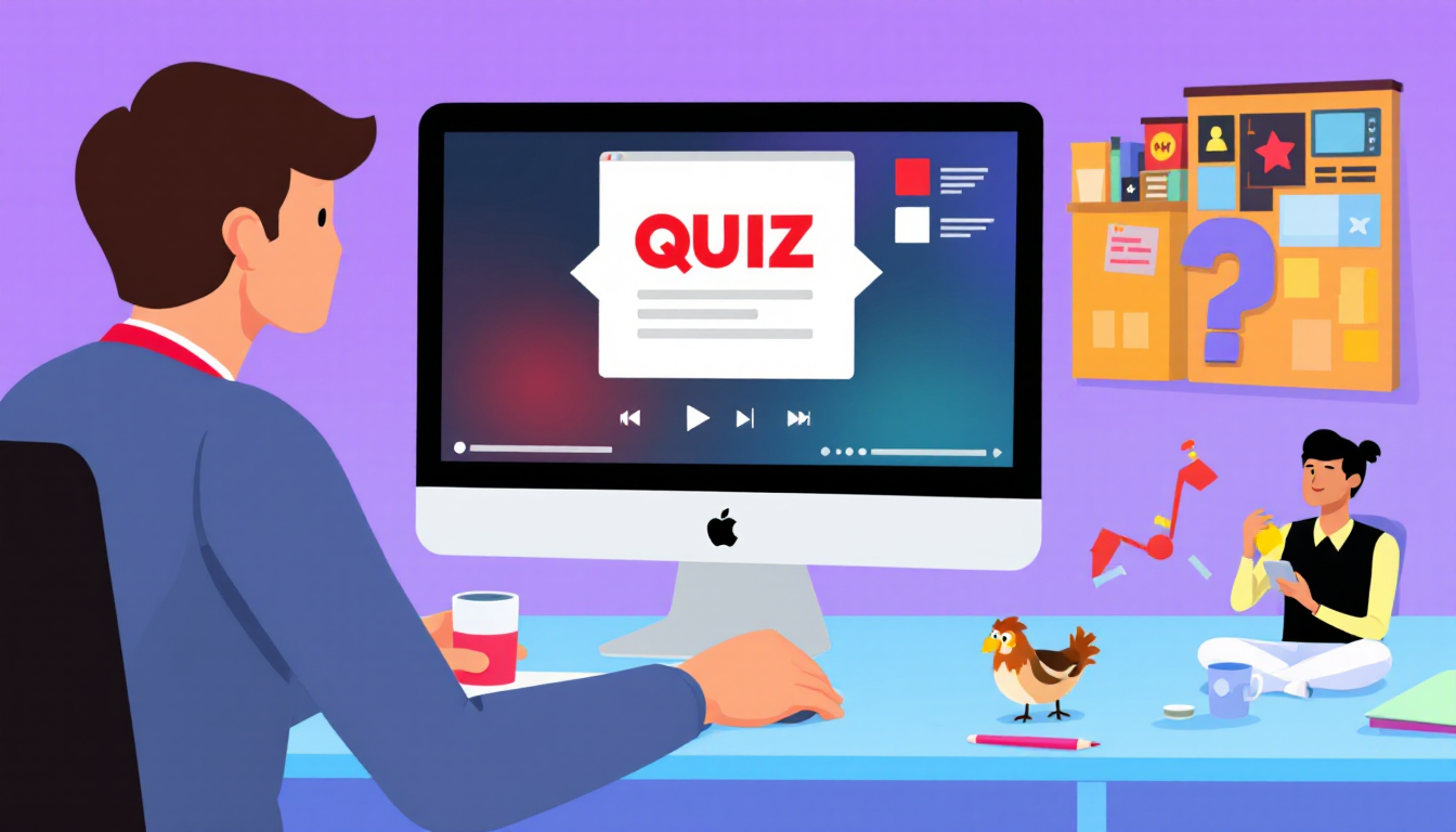 Grafica di un ragazzo che segue corsi di informazione interattivi