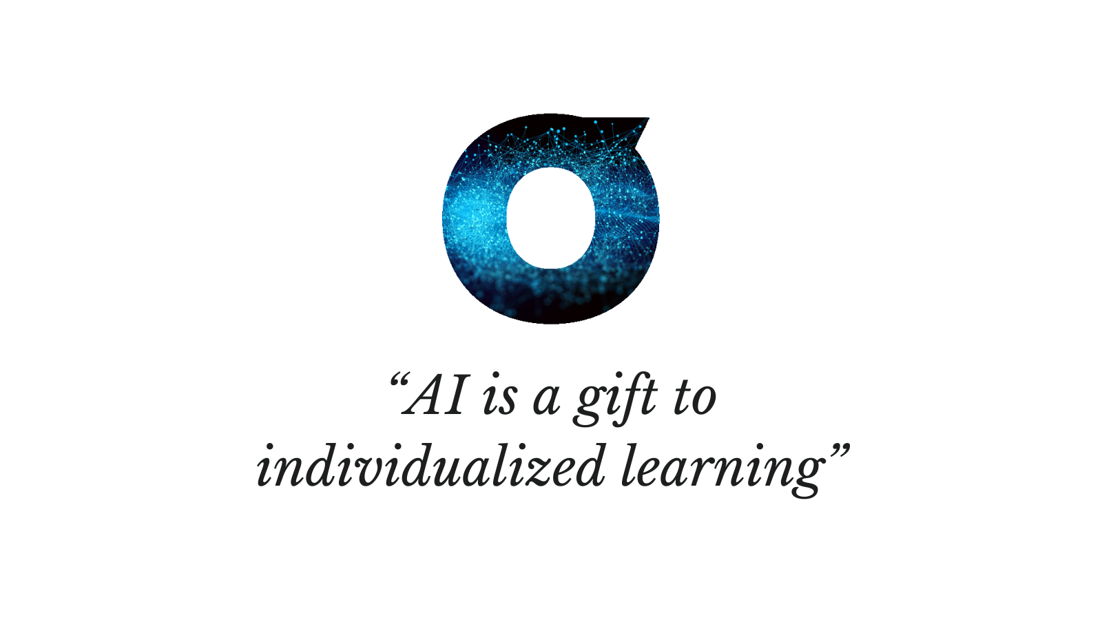 Copertina intervista, logo viblio e frase "Ai is a gift to individualized learning"
