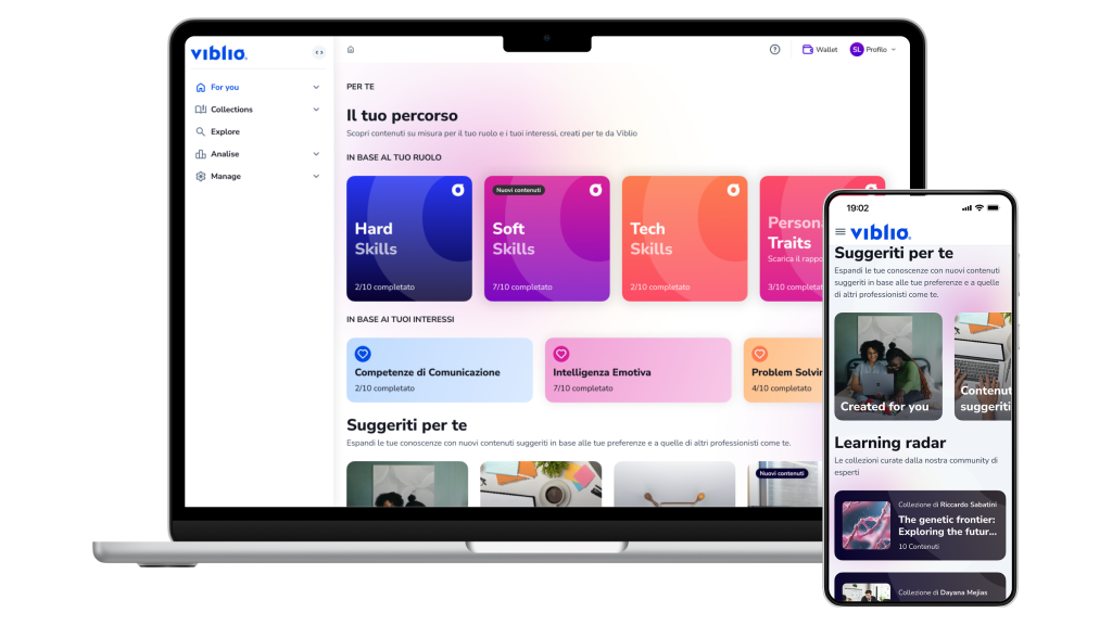 Immagine di un computer con la home page di Viblio